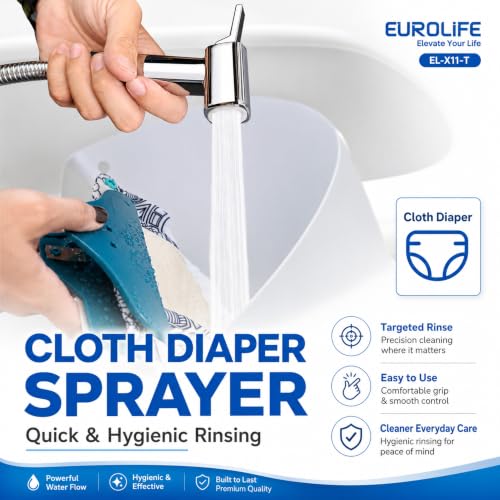 Handheld Bidet Sprayer for Toilet, Lockable Push Button, High Pressure Bathroom Sprayer, Cloth Diaper & Personal Hygiene Sprayer, Tank Mount No-Drill Install, Stainless Hose Set, Chrome Color - color: Chrome