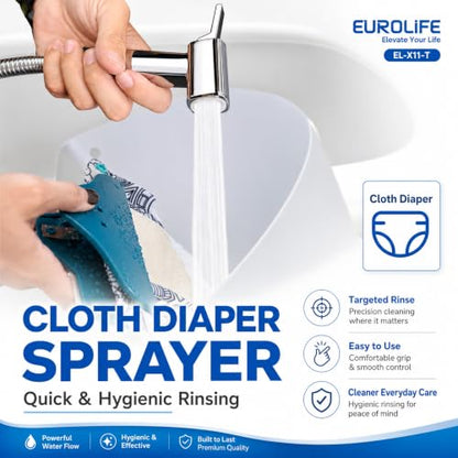 Handheld Bidet Sprayer for Toilet, Lockable Push Button, High Pressure Bathroom Sprayer, Cloth Diaper & Personal Hygiene Sprayer, Tank Mount No-Drill Install, Stainless Hose Set, Chrome Color - color: Chrome