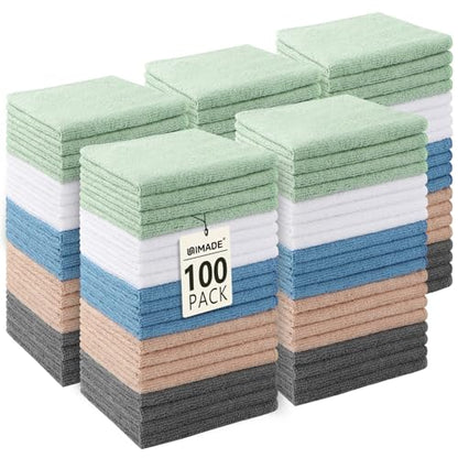 Washcloths Bulk 100 Pack Face Towels (12" x 12"), Highly Soft Wash Cloths and Hand Towels, Fast Drying Multi-Purpose Microfiber Cleansing Cloths for Bathroom, Hotel, Spa, and Salon-Multicolor | Hand Towels, Fast Drying Multi-Purpose Microfiber Cleansing C