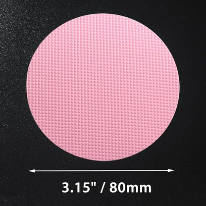 24 PCS Pink Round Shape Bathtub Non Slip Stickers | Adhesive Decals, Anti Slip for Shower, For Floor Bathroom Stairs Ladders, Includes Scraper - color: Pink