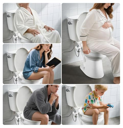 Non-Electric Bidet Attachment for Toilet Seat, Daul Clean Nozzles 3 Modes Adjustable Water Pressure Bidet Toilet Seat Attachment with Pressure Controls Feminine/Posterior Wash (TT17N)