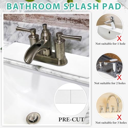 Tioncy 2 Pcs Faucet Mat Sink Splash Guard Oval-hole Oval Splash Pad for Kitchen Sink Oval Base Diatomite Faucet Mat for Bathroom Absorbent Mat Splatter Screens (White) - color: White