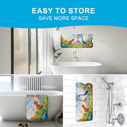 Baby Bath Mat for Tub Non Slip Kids Bath Mat - 40''x16'' Extra Long Cartoon Turtle Baby Bath Tub Mat Eco-Friendly Toddler Bath Mats with Suction Cups & Drain Holes, Easy to Clean & Easy Drying - color: Dinosaur
