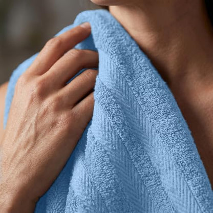 RIVERSIDE Pack of 2 Extra Large Bath Sheets 35 x 70 Inches, 100% Ring Spun Cotton, Hotel Quality, Oversized Bath Towels, Super Soft, Highly Absorbent & Quicker to Dry, Electric Blue - color: Medium Blue, size: Bath Sheets (PK 2)