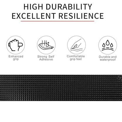 Textured Grip Tape, 1IN x 10FT Strong Anti Slip Rubber Tape, Waterproof & Heat Resistant with High Adhesion for Tools, Gym Equipment, Bicycle Handlebars and Slippery Surfaces (Black) - color: Black, size: 1IN x 10FT