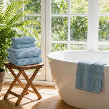 Extra Large Microfiber Bath Towels Set of 6 for Adults, 35″ x 70″, Soft and Super Absorbent, Quick Dry, No Fading and No Lint, Luxury Towel Set for Bathroom, Spa, Gym, Travel - Blue - color: Blue 6-pack
