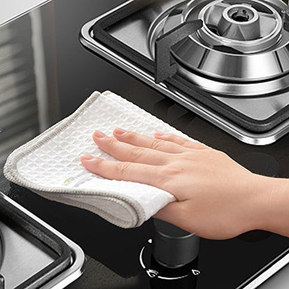 Waffle Microfiber Dish Cloths White Kitchen Towels, Cleaning Cloth | Quick Dry Absorbent Dish Rags Dishcloths Barista Towels 12x12 Inch 6 Pack - color: White, size: 12in x 12in 6 Pack