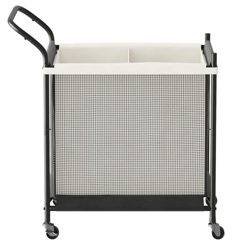 Laundry Hamper with Wheels - 2 Section Laundry Basket 120L, Removable Washable Bags, Height-Fitted Rolling Laundry Cart for Laundry Room & Bedroom - size: 120L(2-Section)