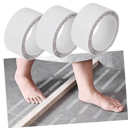 3 Rolls Slip Decals for Bathtub Transparent Self Adhesive Bathroom Stickers for Safer Bathing Slippery Surfaces and Each