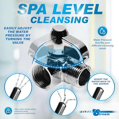 Cleanstream Shower Enema System with 6Foot Metal Hose, Dual Nozzle Set - color: Shower Enema System