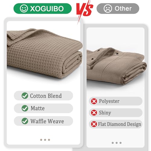 Extra Long Waffle Shower Curtain Heavyweight Cotton Fabric Beige 72Wx84L | Soft Cotton Cloth,3D Square Truely Waffle Washable, Hotel Luxury Spa, Shower Curtain Set for Bathroom 12 Plastic Hooks - color: Beige, size: Extra Long 72"W x 84"L