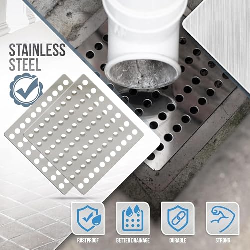 15x15 Centimeter Rustproof Stainless Steel Swirl Drain Covers - Hopper Lids - Outdoor Drain Cover - Metal Drain Covers Outdoor (1 Pack)