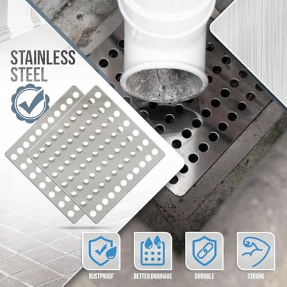 15x15 Centimeter Rustproof Stainless Steel Swirl Drain Covers - Hopper Lids - Outdoor Drain Cover - Metal Drain Covers Outdoor (1 Pack)