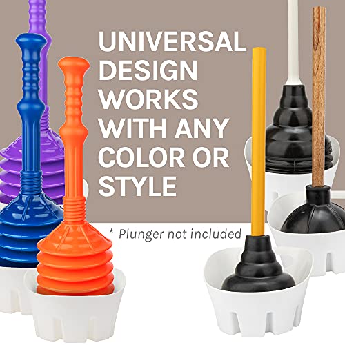 JS Jackson Supplies Universal White Plastic Drip Tray for Toilet Plunger - color: White
