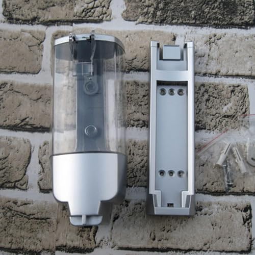 Manual Soap Dispenser, Wall Mounted Soap Dispenser Shampoo and Conditioner Dispenser 350ml Hand Soap Dispenser Refillable Liquid Lotion Pump Dispense for Bathroom Kitchen Hotel(Silver)