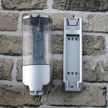 Manual Soap Dispenser, Wall Mounted Soap Dispenser Shampoo and Conditioner Dispenser 350ml Hand Soap Dispenser Refillable Liquid Lotion Pump Dispense for Bathroom Kitchen Hotel(Silver)