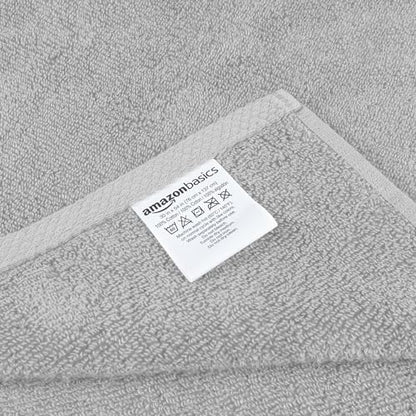 Amazon Basics 2 Piece Quick-Dry Oversize Bath Towel, 100% Cotton, 54" x 30", Platinum - color: Platinum, size: 2 Piece, style: Bath Towel (Pack of 2)