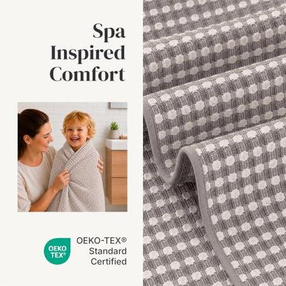 Modern Threads 6 Piece Cotton Bath Towel Set – Ultra Soft 600 GSM Towels – Bathroom Set with Hand Towels and Washcloths – Waffle (Classic Taupe) - color: Classic Taupe, style: Waffle