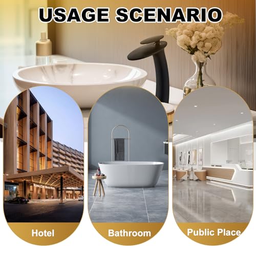 Matte Black Waterfall Bathroom Faucet Tall Body and Pop Up Drain - color: Matte Black, size: Tall Body