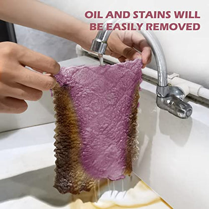 UMANI 12 Pack Microfiber Cleaning Cloths Reusable Textured Cleaning Rags | 10 x 6 Inch, Soft Absorbent Quick-Dry Cloths for Kitchen, Bathroom, Countertop and Household Cleaning - color: Purple