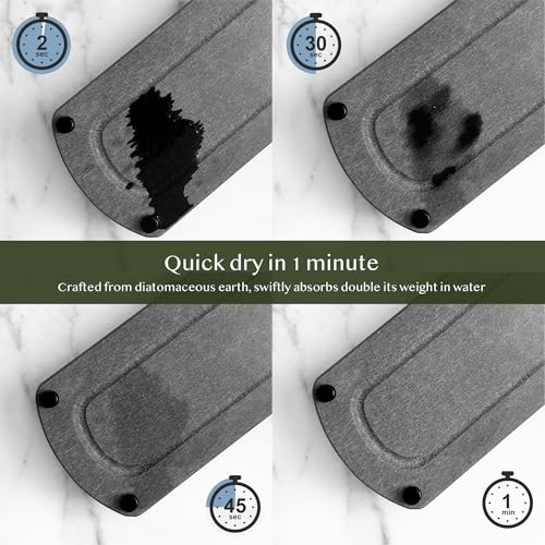 2PCS Absorbing Stone Soap Tray, Quick Dry Diatomaceous Earth Drying Rack | Self-draining, mold-resistant water absorbing soap holder; shower caddy, soap dispenser & sponge organizer, kitchen bathroom. - color: Glacier Gray