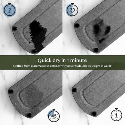 2PCS Absorbing Stone Soap Tray, Quick Dry Diatomaceous Earth Drying Rack | Self-draining, mold-resistant water absorbing soap holder; shower caddy, soap dispenser & sponge organizer, kitchen bathroom. - color: Glacier Gray