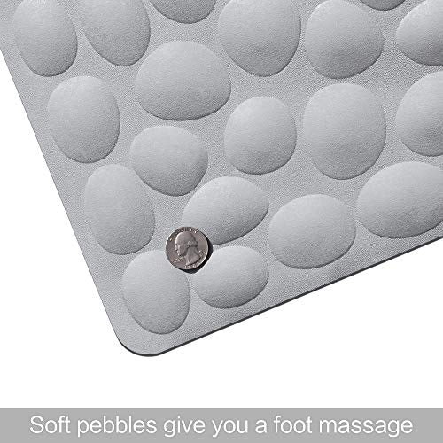 Non-Slip Bathtub Mat OTHWAY Soft Rubber Bathroom Bathmat with Strong Suction Cups (Grey) - color: Grey, size: 31.5" x 16" (Rectangular)
