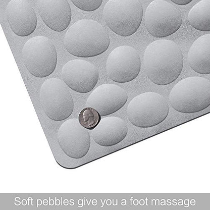 Non-Slip Bathtub Mat OTHWAY Soft Rubber Bathroom Bathmat with Strong Suction Cups (Grey) - color: Grey, size: 31.5" x 16" (Rectangular)