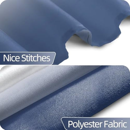 Ombre Navy Blue Stall RV Shower Curtain with Hooks 36x72inches | Machine Washable Waterproof, Modern Solid Boho Gradient, Bathroom Dorm Hotel Room Divider, Easy to Install, Window Curtain - color: Navy Blue, size: 36"W x 72"L (Pack of 1)