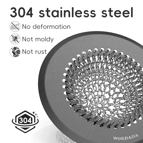 Shower Hair Drain Catcher, 4.4" Anti-Clog Bathtub Drain Cover, Dark Gray | Reversible Flip Clean, Fast Drainage, Anti-Slip Base, Rust-Proof, Fits Pop-Up & Regular Drains, 304 Stainless Steel, Patented - color: Dark Gray