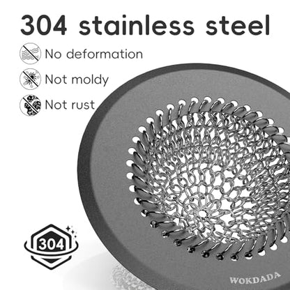 Shower Hair Drain Catcher, 4.4" Anti-Clog Bathtub Drain Cover, Dark Gray | Reversible Flip Clean, Fast Drainage, Anti-Slip Base, Rust-Proof, Fits Pop-Up & Regular Drains, 304 Stainless Steel, Patented - color: Dark Gray