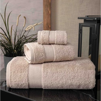 Personalized Towel Set, Custom Bath Towels with Name, Turkish Cotton Beige | 3 Pcs Set, 100% Cotton, Embroidered, Monogrammed, Customized Gift For Adults, Wedding, Bridal Shower, Housewarming, Spa - color: Beige, size: 3 Piece Towel Set