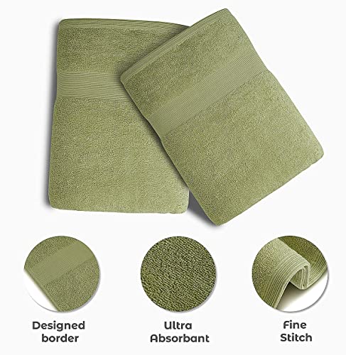 Luxury Bath Towels Set of 4 (27” x 54”) | Towels for Bathroom | Super Soft | Highly Absorbent Towels for Home, Spa, Gym (Sage Green) - color: Sage Green