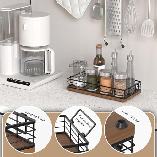 Toilet Paper Basket 2 Pack, 13 Inch Toilet Tank Basket with Handles, Walnut | 2PCS Bathroom Basket, Back of Toilet Basket, Toilet Tank Tray Toilet Organizer for Toilet Paper Storage Toiletries Essentials - color: Walnut
