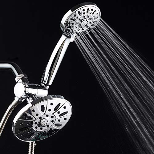 AquaDance 6" Premium High Pressure 3-way Rainfall Shower Combo Combines the Best of Both Worlds - Enjoy Luxurious Rain Showerhead and 6-setting Hand Held Shower Separately or Together! - color: Chrome