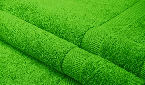 BY LORA 2-Pack Oversized Bath Sheets, Terry Cotton Hotel Large Towels, Lime Green - color: Lime, size: Bath Sheet 2-Pack