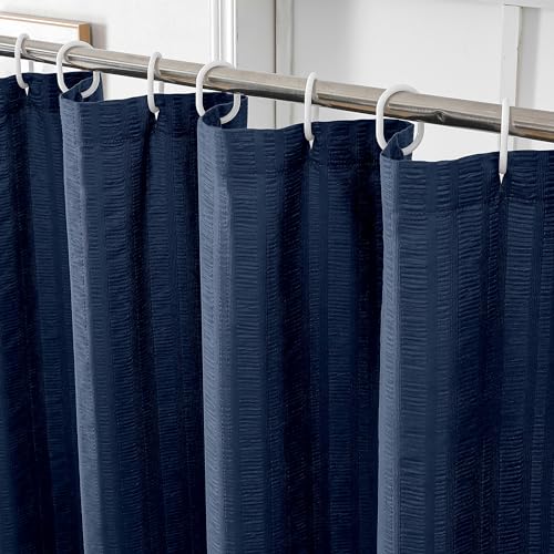 Aiyufeng Moga Navy Blue Shower Curtain, 3D Design Fabric Shower Curtains, Premium Spa Quality Modern Shower Curtains for Bathroom, 36"x72", Dark Blue - color: Navy Blue, size: 36"W x 72"L (Pack of 1)