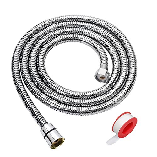 Blissland Shower Hose Extra Long 90 Inches Brushed Chrome Handheld Shower Head Hose with Brass Insert and Nut - Lightweight and Flexible - style: 90''Stainless Steel