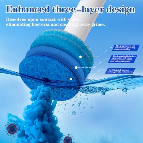 Disposable Toilet Brush,with 24 Refill Heads and Holder,Clean Brush Starter Kit,with 1 Toilet Wand, 1StorageCaddy and,3Fragrant Tablet, Toilet Wand Kit,Deep Cleaning Bathroom. - color: 1-24white