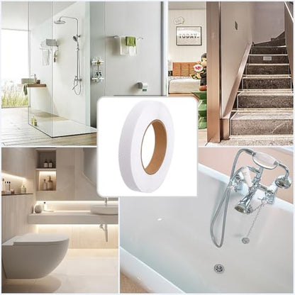 CREATCABIN Grip Tape Roll Waterproof White Grip Tape Safety Non Skid Strips for Furniture Anti Slip Mobile Device Grip Fixed Outdoor Stairs Home Bathtubs Bathroom Floor Kitchen Adhesion Use 394x0.8in - style: white