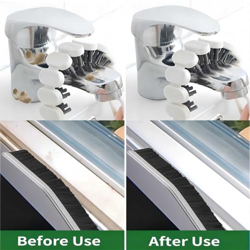 Crevice Cleaning Brush Hard Bristle Grout Brush Scrub Brush Toilet Brush Cleaning Tools Cleaning Supplies for Household Use Bathroom Kitchen 3 Pcs (Black&White) - color: Black&white