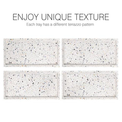Luxspire Resin Bathroom Vanity Tray Countertop Organizer, Mini, Terrazzo | 8 x 4 inch, non-slip waterproof resin, easy wipe clean, fits bath kitchen vanity, holds jewelry toiletries soap - color: Terrazzo, size: Mini