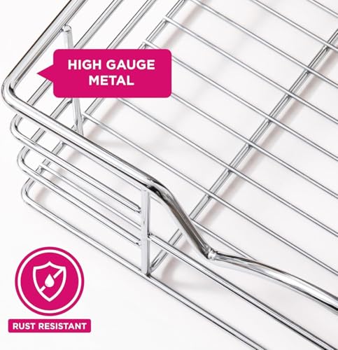 HOLDN’ STORAGE Pull Out Cabinet Organizer, Pantry Drawer, 20"W x 21"D x 5"H | Heavy-Duty Full-Extension, Roll Out Shelf for Pots, Pans & Under Sink Storage, Chrome, Require a 21.25"W Cabinet Opening - size: 20 Inch