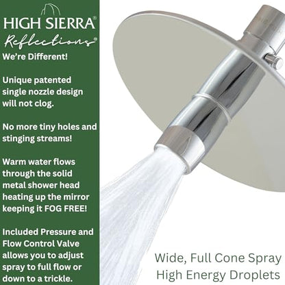 High Sierra® Lead-Free Metal 3-way Combo Shower Kit. Built in Diverter Valve Effortlessly Diverts Flow from the Fixed Shower Head to the Handheld and back - Ultra Low Flow 1.5 GPM - Chrome - color: Brushed Nickel, size: 1.5 GPM