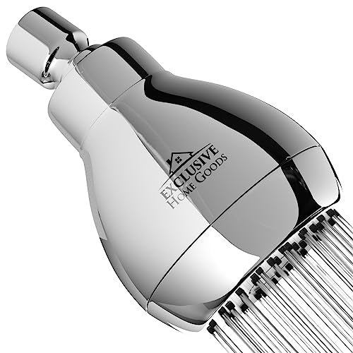 High Pressure Shower Head - Powerful Deluxe Bathroom Showerhead with Strong Spray Stream and Small Silicone Nozzles - Universal Fit Works with High and Low Water Flow Showers (Chrome)-1.8 GPM - color: Chrome, size: 1.8 GPM