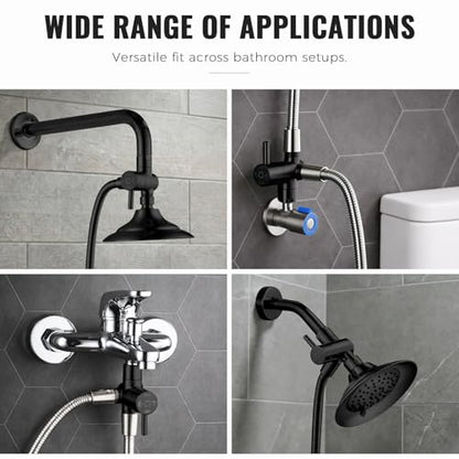 G-Promise Solid Metal High-Flow Shower Diverter Valve (Matte Black) | High Water Output, 4 Spray Modes with Pause Mode, Anti-Leak, Use Separately or Both, Easy Install, Universal Replacement - color: Matte Black