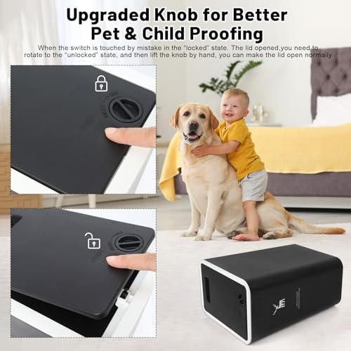 XPIY Trash Can with Lid, 2 Pack 4 Gallons/15 Liters Garbage Can | Small plastic waste basket with press top, dog proof design for bathroom|kitchen|bedroom|office use. (BlackWhite) - color: BlackWhite
