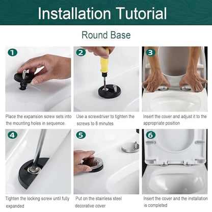 White Toilet Seat with Slow Close Lid and Seat, Quick Release for Easy Cleaning, 360° Adjustable Hinge, Square Loo Seats - Top Fixings Included, Polypropylene (PP), 03B, 34.5x43cm - size: 43x34.5cm (03B)