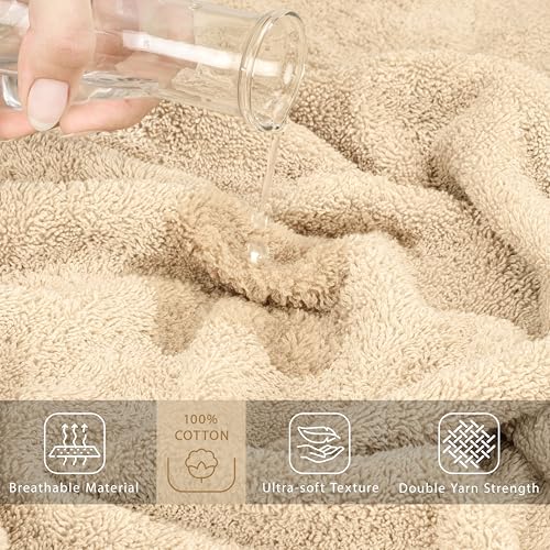 Cotton Paradise 100% Cotton Turkish Towel, Soft Absorbent Quick Dry, 40x80 Oversized Bath Sheet Towel, Beige - color: Beige, size: 40"x80"