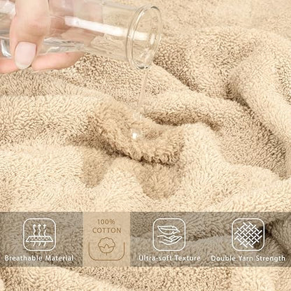 Cotton Paradise 100% Cotton Turkish Towel, Soft Absorbent Quick Dry, 40x80 Oversized Bath Sheet Towel, Beige - color: Beige, size: 40"x80"